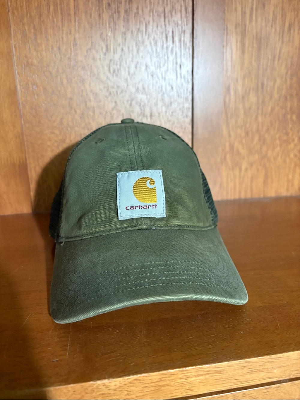 Carhartt Olive Green Mesh-Back Logo Cap